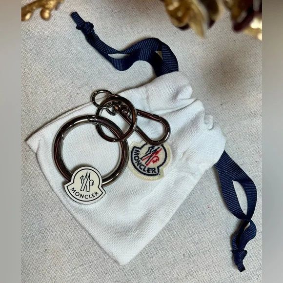 New. Moncler Silver and Cream Keychain Stocking Stuffer Christmas - Picture 6 of 6